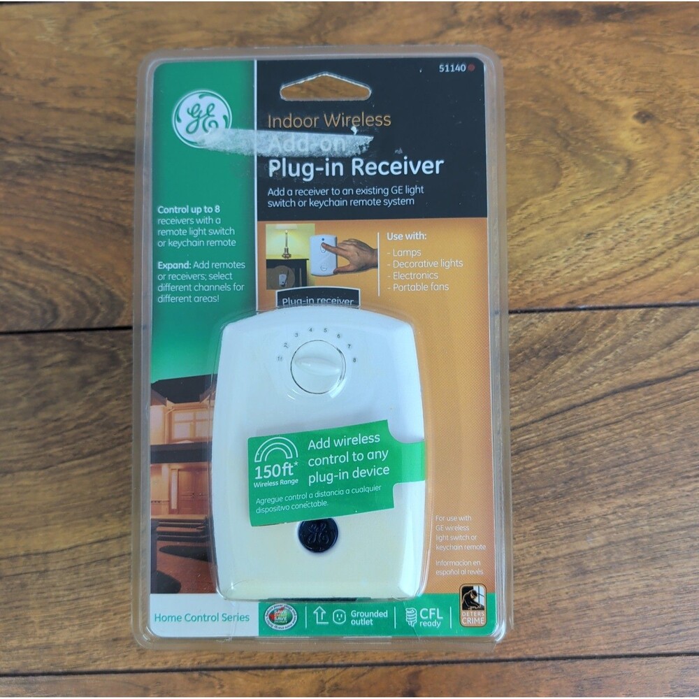 GE General Electric ® Indoor Wireless Add-On Plug-in Receiver - New 51140